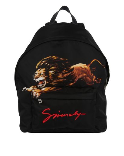 Lion Print Backpack, front view
